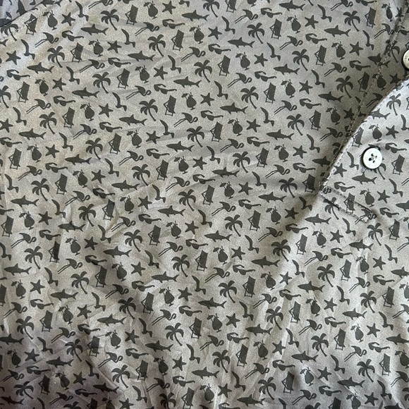 FootJoy Athletic Fit Beach Print Lisle Self Collar Golf Polo Gray and Black Sz M - Picture 9 of 10